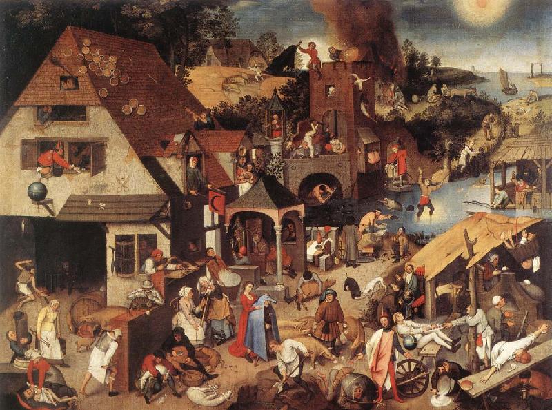 BRUEGHEL, Pieter the Younger Proverbs fd oil painting image